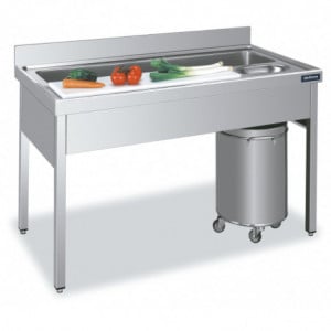 Work Plan for Vegetable Preparation without Stand - L 1400 x D 700 mm - Refurbished