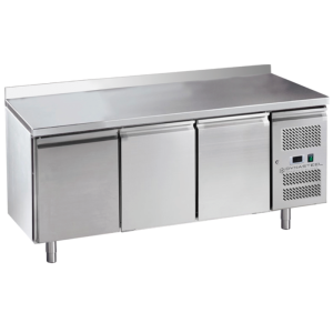 3-Door GN1/1 Refrigerated Table - 700 Depth with Backsplash - Dynasteel