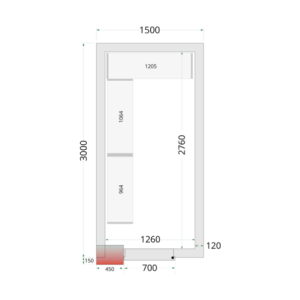 Negatiivinen kylmähuone TEFCOLD - 1500x3000 | Optimaalinen eristys, käytännöllisyys ja laatu.