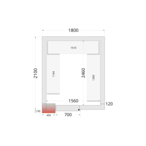 Negatiivinen kylmähuone TEFCOLD 1800x2100 - Tehokas varastointi keittiöalan ammattilaisille
