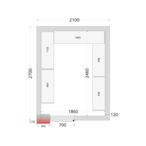 Chambre Froide Négative TEFCOLD - Mitat 2100x2700mm | Ammattimainen Varastointi