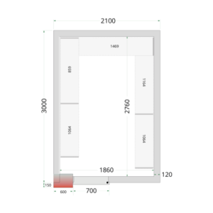 Negatiivinen kylmähuone TEFCOLD - 2100 x 3000 mm: Ammattimainen suorituskyky