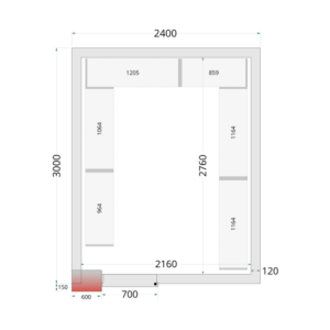 Chambre Froide Négative TEFCOLD - 2400x3000 : Optimaalinen eristys, ammattilaisille sopivat mitat