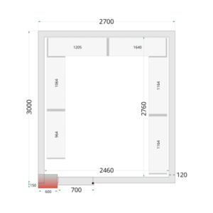 Negativt Kylrum - 2700 x 3000 TEFCOLD: Optimal förvaring för yrkesverksamma