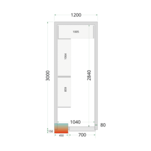 Positivt kylrum TEFCOLD - 1200x3000 | Optimerad kylösning för köksproffs