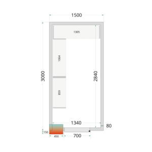 Kylrum Positiv - Dimensioner 1500x3000 - TEFCOLD | Förvaringslösning för Professionella inom Kök