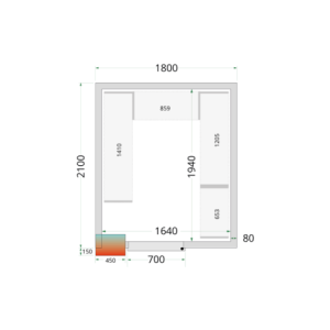 Positivt kylrum - 1800x2100 TEFCOLD: effektiv och praktisk lagring, idealisk för restauranger och butiker