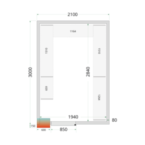 Chambre froide positive - 2100 x 3000 Tefcold | Efficacité réfrigérée et coût abordable.