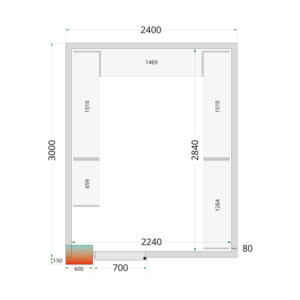 Chambre Froide Positive - 2400 x 3000 TEFCOLD | Tehokas ja edullinen elintarvikkeiden varastointi