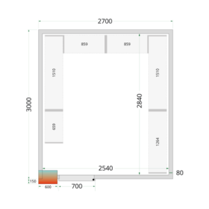 Kylrum Positiv - 2700x3000 | TEFCOLD - Optimerad lagring för yrkesverksamma