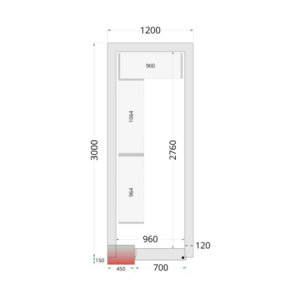 Kit Hyllystö Kylmähuone 1200 x 3000 TEFCOLD - Optimaalinen järjestely ja ammattilaiskestävyys