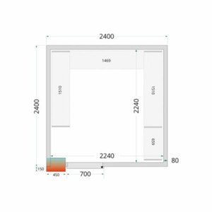 Kit Hyllsystem för Kylrum 2400 x 2400 - TEFCOLD: optimera det professionella lagringsutrymmet