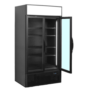 Vitrine Réfrigérée Positive Noire - 2 Portes Vitrées - 524 L TEFCOLD : Eleganssi ja Suorituskyky Ammattilaisille