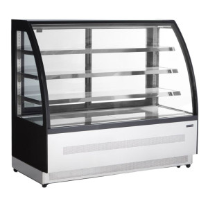 Vitrine Kylbänk 2 Glasdörrar Svart - TEFCOLD LPD1500C/BLACK