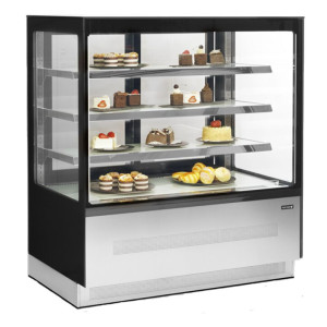 Vitrine Jääkaappitiskillä 2 Lasista Ovea Musta - TEFCOLD LPD1203F/BLACK | Fourniresto