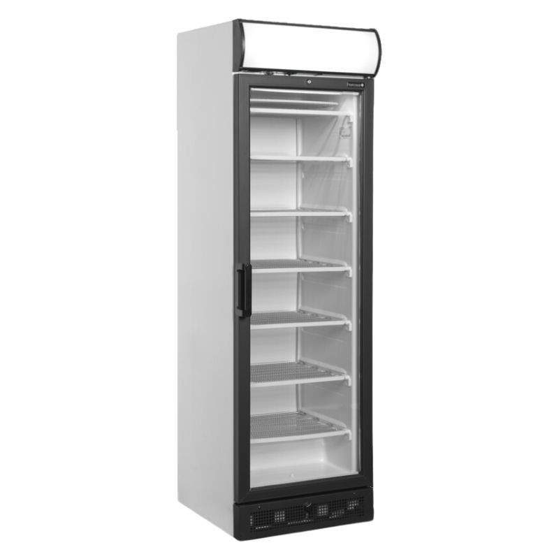 Vitrine Congélateur Ouverture à Gauche - Porte Vitrée Noire 270L TEFCOLD