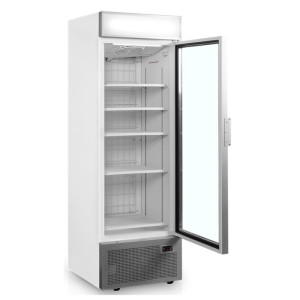 Glass Door Freezer Showcase with Silver Canopy - 440L TEFCOLD: optimal presentation of your frozen products