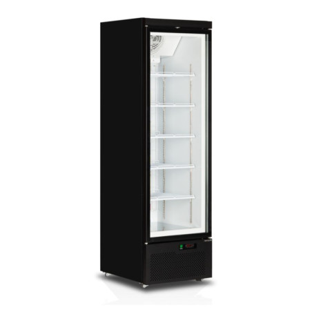 TEFCOLD Black Freezer Display - 1 Glass Door - 390L: Optimal presentation of frozen products and low energy consumption