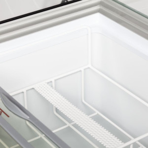 Frysbänk med böjt glas - 430 L TEFCOLD: Optimal förvaring för glass