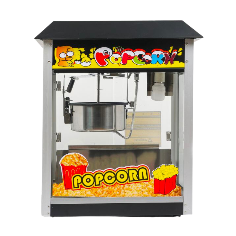 Professional Popcorn Machine - Black Dynasteel: Powerful, durable, and impeccable design.