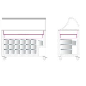 Frysbox för is | Böjt glas - 350 L | Märke TEFCOLD