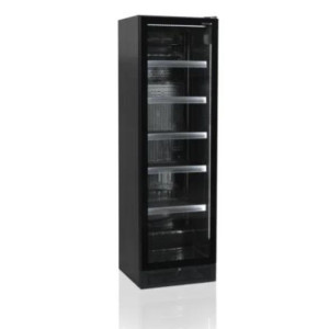 Black Refrigerated Cabinet - Glass Door 347L TEFCOLD: Optimal storage and elegant presentation of your products