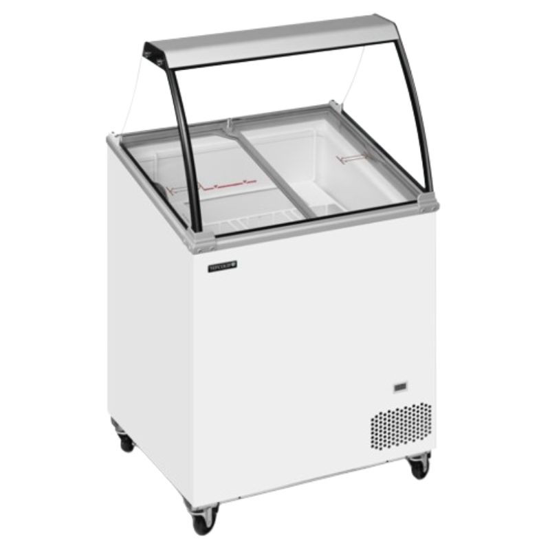 Frysbox med böjt glas - 157 L | TEFCOLD | Lager-direkt CHR