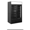 Black Refrigerated Cabinet TEFCOLD - Canopy & 2 Glass Doors