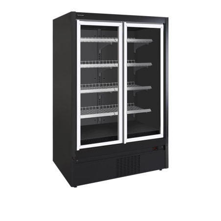 Vitrine Réfrigérée de Supermarché Noir - 850 L TEFCOLD: Stockage optimal et mise en valeur des produits