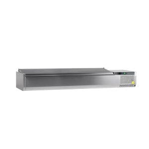 Saladette att placera lock i rostfritt stål statisk 8 GN 1/4 - 41,6 L - TEFCOLD