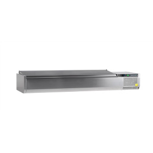 Saladette à Poser Couvercle Inox Statique 8 GN 1/4 - 41,6 L - TEFCOLD