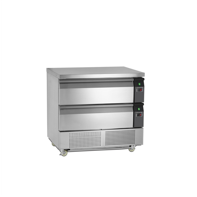 TEFCOLD GN 2/1 positive refrigerated table - 102 L - 2 drawers