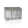 Comptoir à Pizza en Inox GN 1/1 - 3 Portes Pleines TEFCOLD PT1365 | Jäähdytys 400L, automaattinen sulatus | Fourniresto