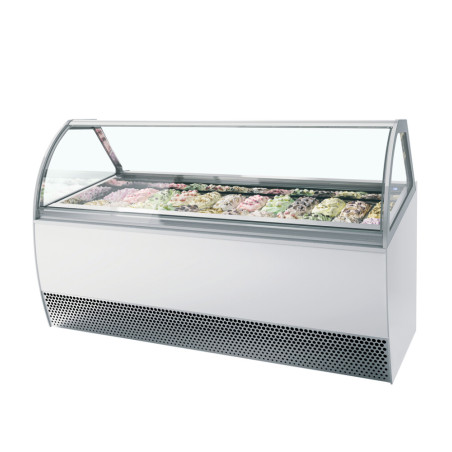 Ventilerad Glasskåp med Böjd Front - TEFCOLD LX24: Professionell presentation av glass och förvaring+