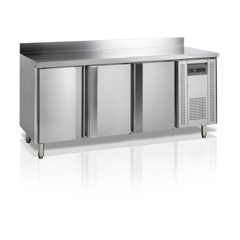 Table Réfrigérée Inox 3 Portes GN 1/1 - TEFCOLD: Conservation optimale des ingrédients avec élégance