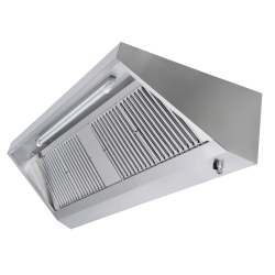 Hotte Snack 700 Led Sans Moteur Dynasteel - Long. 1400 mm, Inox AISI304