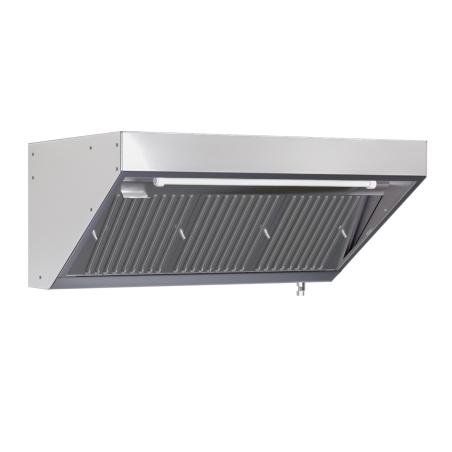 Hotte Snack 700 Led Sans Moteur Dynasteel - Long. 1400 mm, Inox AISI304