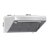 Snack hood 700 with LED and without motor from Dynasteel - Length 2000