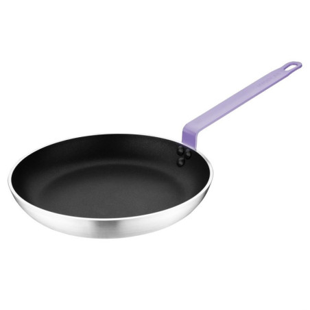 Stekpanna i aluminium med non-stick beläggning Ø 240mm, lila handtag Hygiplas - Teflon Platinum Plus-beläggning