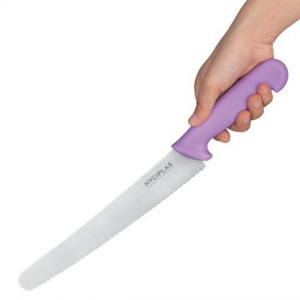 Kniv med tandad kant lila 25 cm - Hygiplas - Tålig & praktisk