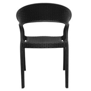 Black PP Wicker Wraparound Armchairs - Set of 4 Bolero Catering and Hospitality