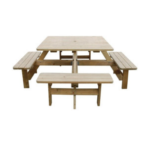Picknickbord i fyrkantigt trä från Rowlinson 1980mm: Samkväm och robusthet