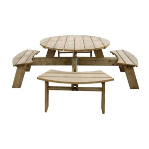 Rundt träpicknickbord 2000mm Rowlinson: Robust & Elegant