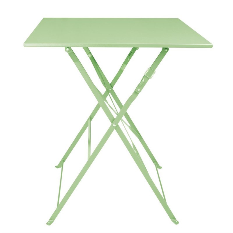 Folding square table Bolero light green 600 mm steel