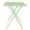 Table carrée pliante Bolero vert clair 600 mm en acier