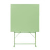Folding square table Bolero light green 600 mm steel