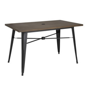 Utomhusbord svart trä Bolero: Träets estetik, aluminiumets robusthet för dina professionella utomhusutrymmen.