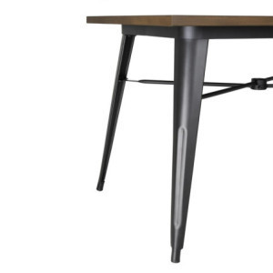 Table d'extérieur bois noir Bolero : Esthétique bois, robustesse aluminium pour vos espaces extérieurs professionnels.