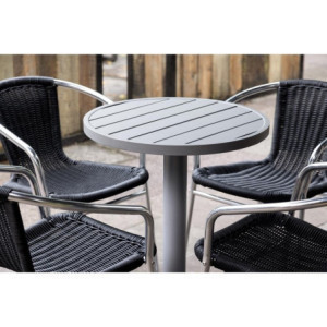 Rundt bord i ljusgrå aluminium 580mm Bolero - Modern stil