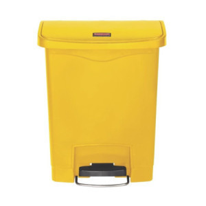 Keltainen roskakori 30L Rubbermaid - Erittäin kestävä etupoljin